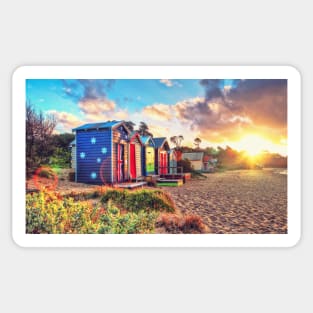 Warm Sunset over the Beach Landscape Sticker